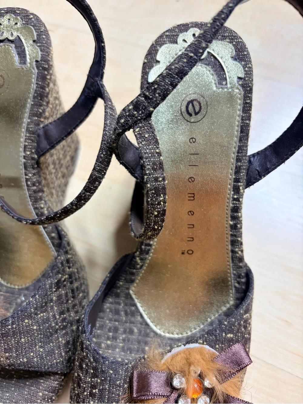 🐚 adorable ellemeno tweed wedges